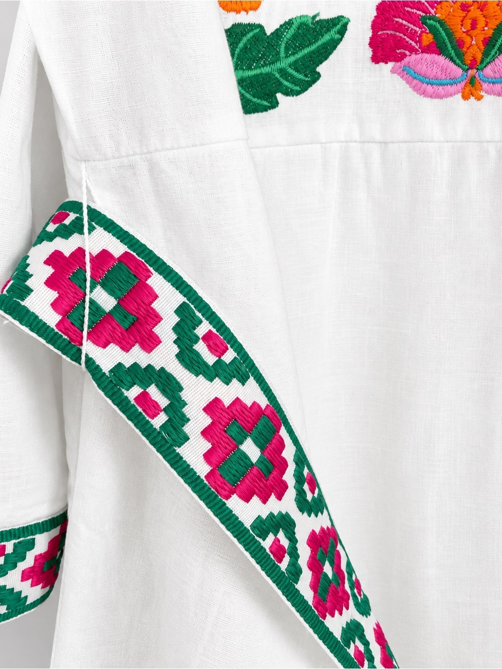 Boden Octavia Tiger Embroidery Linen Blend Maxi Dress Size 10 White - Picture 11 of 16